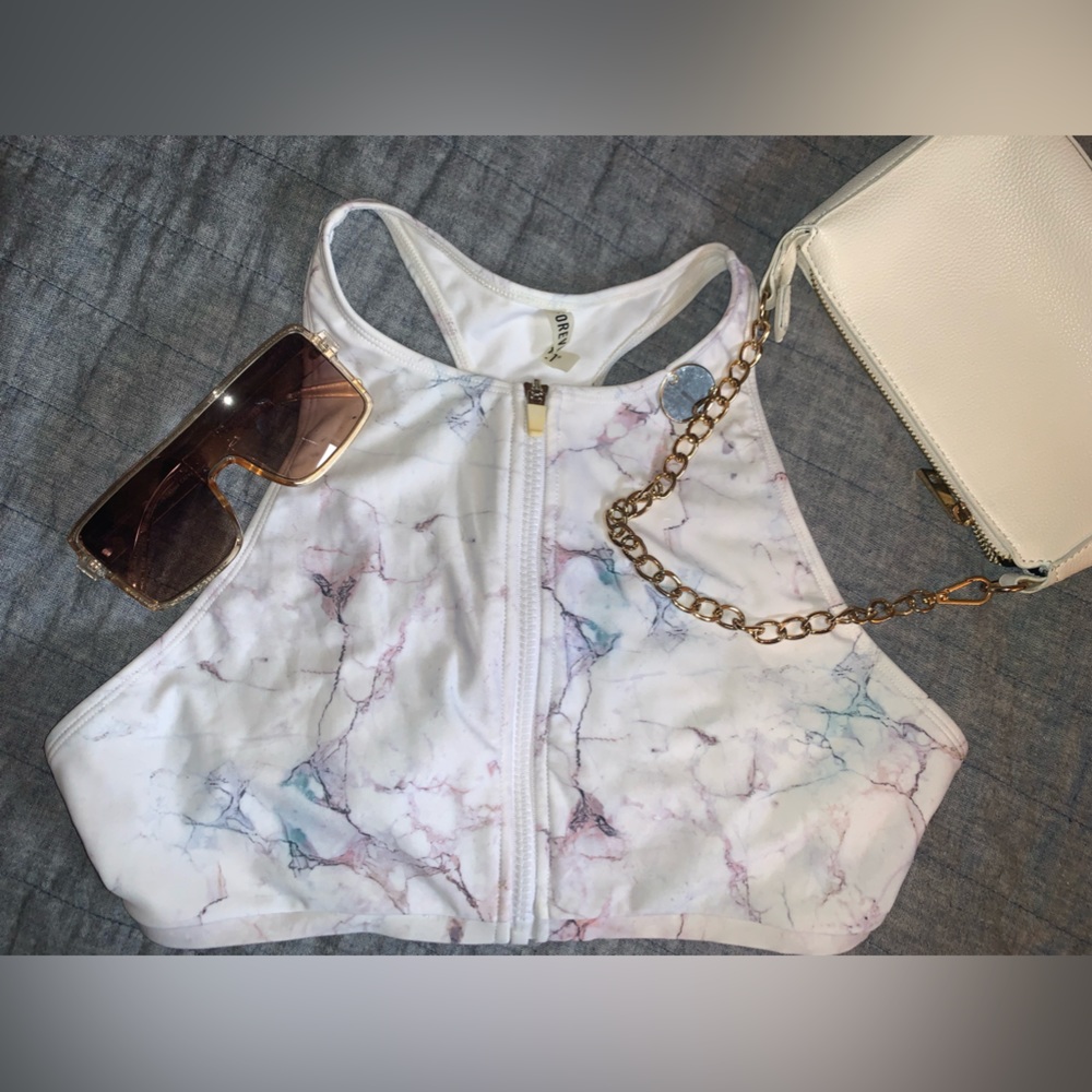 NWT Forever21 Sporty Marbles Bikini top